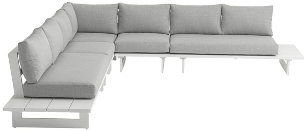 Maldives Grey Water Resistant Fabric Outdoor Patio Modular Sectional 337Grey-Sec2A Meridian Furniture