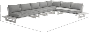 Maldives Grey Water Resistant Fabric Outdoor Patio Modular Sectional 337Grey-Sec2B Meridian Furniture