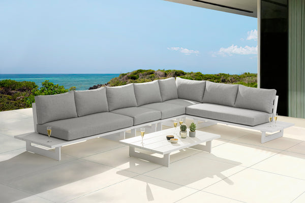 Maldives Grey Water Resistant Fabric Outdoor Patio Modular Sectional 337Grey-Sec2B Meridian Furniture