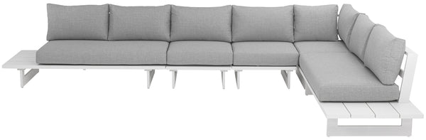 Maldives Grey Water Resistant Fabric Outdoor Patio Modular Sectional 337Grey-Sec2B Meridian Furniture