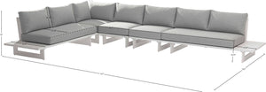 Maldives Grey Water Resistant Fabric Outdoor Patio Modular Sectional 337Grey-Sec2C Meridian Furniture