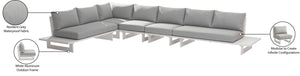 Maldives Grey Water Resistant Fabric Outdoor Patio Modular Sectional 337Grey-Sec2C Meridian Furniture