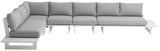 Maldives Grey Water Resistant Fabric Outdoor Patio Modular Sectional 337Grey-Sec2C Meridian Furniture