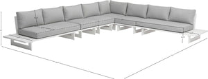 Maldives Grey Water Resistant Fabric Outdoor Patio Modular Sectional 337Grey-Sec3A Meridian Furniture