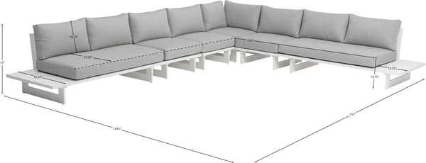 Maldives Grey Water Resistant Fabric Outdoor Patio Modular Sectional 337Grey-Sec3A Meridian Furniture