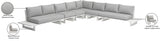 Maldives Grey Water Resistant Fabric Outdoor Patio Modular Sectional 337Grey-Sec3A Meridian Furniture