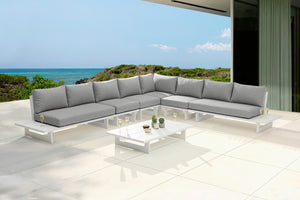 Maldives Grey Water Resistant Fabric Outdoor Patio Modular Sectional 337Grey-Sec3A Meridian Furniture