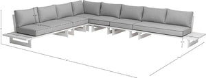 Maldives Grey Water Resistant Fabric Outdoor Patio Modular Sectional 337Grey-Sec3B Meridian Furniture