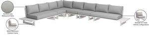 Maldives Grey Water Resistant Fabric Outdoor Patio Modular Sectional 337Grey-Sec3B Meridian Furniture