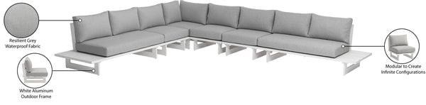 Maldives Grey Water Resistant Fabric Outdoor Patio Modular Sectional 337Grey-Sec3B Meridian Furniture