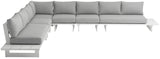 Maldives Grey Water Resistant Fabric Outdoor Patio Modular Sectional 337Grey-Sec3B Meridian Furniture