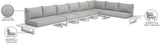 Maldives Grey Water Resistant Fabric Outdoor Patio Modular Sectional 337Grey-Sec3C Meridian Furniture