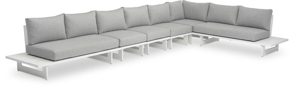 Maldives Grey Water Resistant Fabric Outdoor Patio Modular Sectional 337Grey-Sec3C Meridian Furniture