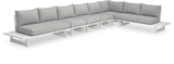 Maldives Grey Water Resistant Fabric Outdoor Patio Modular Sectional 337Grey-Sec3C Meridian Furniture