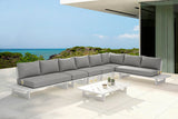 Maldives Grey Water Resistant Fabric Outdoor Patio Modular Sectional 337Grey-Sec3C Meridian Furniture