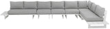 Maldives Grey Water Resistant Fabric Outdoor Patio Modular Sectional 337Grey-Sec3C Meridian Furniture
