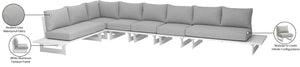 Maldives Grey Water Resistant Fabric Outdoor Patio Modular Sectional 337Grey-Sec3D Meridian Furniture
