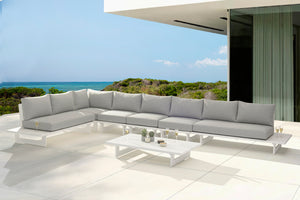 Maldives Grey Water Resistant Fabric Outdoor Patio Modular Sectional 337Grey-Sec3D Meridian Furniture