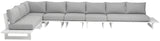 Maldives Grey Water Resistant Fabric Outdoor Patio Modular Sectional 337Grey-Sec3D Meridian Furniture