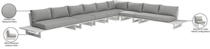 Maldives Grey Water Resistant Fabric Outdoor Patio Modular Sectional 337Grey-Sec4A Meridian Furniture