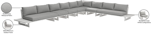Maldives Grey Water Resistant Fabric Outdoor Patio Modular Sectional 337Grey-Sec4A Meridian Furniture