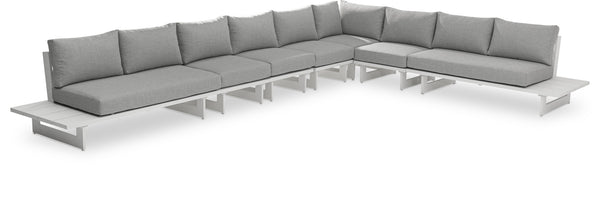 Maldives Grey Water Resistant Fabric Outdoor Patio Modular Sectional 337Grey-Sec4A Meridian Furniture