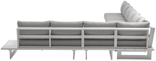 Maldives Grey Water Resistant Fabric Outdoor Patio Modular Sectional 337Grey-Sec4A Meridian Furniture