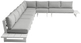 Maldives Grey Water Resistant Fabric Outdoor Patio Modular Sectional 337Grey-Sec4A Meridian Furniture
