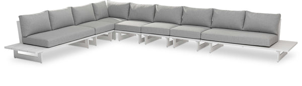 Maldives Grey Water Resistant Fabric Outdoor Patio Modular Sectional 337Grey-Sec4B Meridian Furniture
