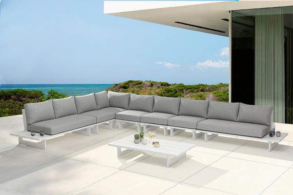 Maldives Grey Water Resistant Fabric Outdoor Patio Modular Sectional 337Grey-Sec4B Meridian Furniture