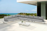 Maldives Grey Water Resistant Fabric Outdoor Patio Modular Sectional 337Grey-Sec4B Meridian Furniture