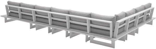 Maldives Grey Water Resistant Fabric Outdoor Patio Modular Sectional 337Grey-Sec4B Meridian Furniture