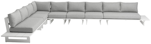 Maldives Grey Water Resistant Fabric Outdoor Patio Modular Sectional 337Grey-Sec4B Meridian Furniture