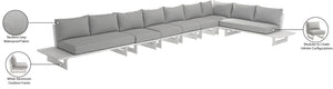 Maldives Grey Water Resistant Fabric Outdoor Patio Modular Sectional 337Grey-Sec4C Meridian Furniture