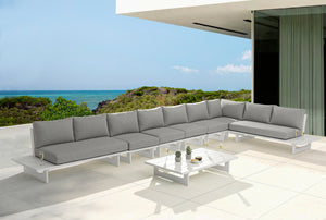 Maldives Grey Water Resistant Fabric Outdoor Patio Modular Sectional 337Grey-Sec4C Meridian Furniture