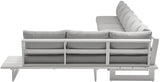 Maldives Grey Water Resistant Fabric Outdoor Patio Modular Sectional 337Grey-Sec4C Meridian Furniture