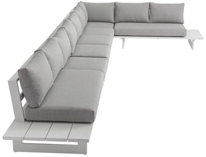 Maldives Grey Water Resistant Fabric Outdoor Patio Modular Sectional 337Grey-Sec4C Meridian Furniture