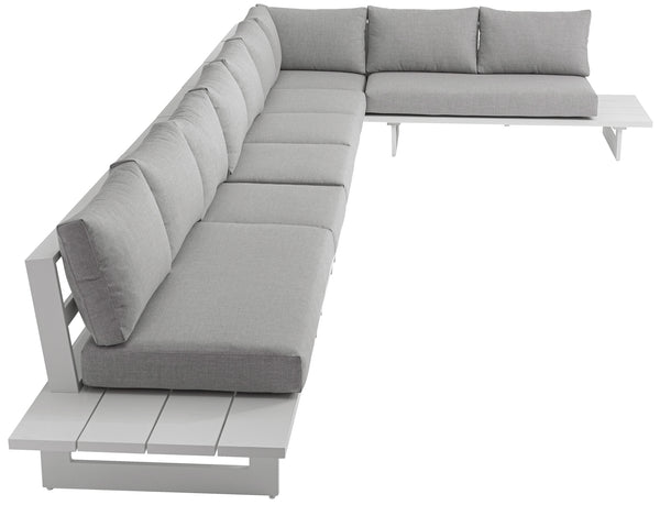 Maldives Grey Water Resistant Fabric Outdoor Patio Modular Sectional 337Grey-Sec4C Meridian Furniture