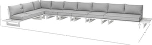 Maldives Grey Water Resistant Fabric Outdoor Patio Modular Sectional 337Grey-Sec4D Meridian Furniture