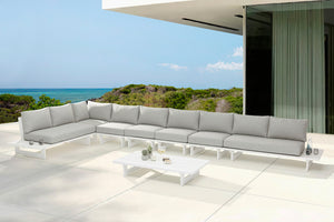 Maldives Grey Water Resistant Fabric Outdoor Patio Modular Sectional 337Grey-Sec4D Meridian Furniture