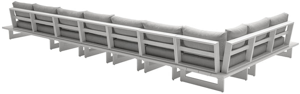 Maldives Grey Water Resistant Fabric Outdoor Patio Modular Sectional 337Grey-Sec4D Meridian Furniture