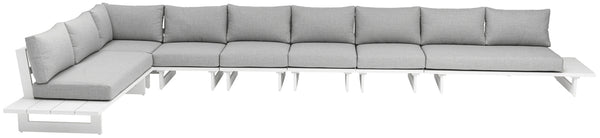 Maldives Grey Water Resistant Fabric Outdoor Patio Modular Sectional 337Grey-Sec4D Meridian Furniture