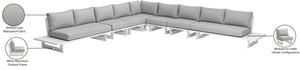 Maldives Grey Water Resistant Fabric Outdoor Patio Modular Sectional 337Grey-Sec4E Meridian Furniture