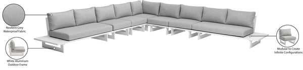 Maldives Grey Water Resistant Fabric Outdoor Patio Modular Sectional 337Grey-Sec4E Meridian Furniture