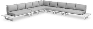 Maldives Grey Water Resistant Fabric Outdoor Patio Modular Sectional 337Grey-Sec4E Meridian Furniture