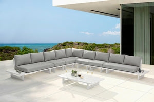Maldives Grey Water Resistant Fabric Outdoor Patio Modular Sectional 337Grey-Sec4E Meridian Furniture