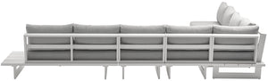 Maldives Grey Water Resistant Fabric Outdoor Patio Modular Sectional 337Grey-Sec4E Meridian Furniture