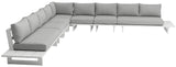Maldives Grey Water Resistant Fabric Outdoor Patio Modular Sectional 337Grey-Sec4E Meridian Furniture