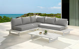 Maldives Grey Water Resistant Fabric Outdoor Patio Sectional 337Grey-Sectional Meridian Furniture