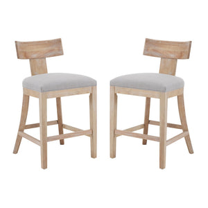 English Elm 27" Armless Counter Stools Set of 2 Padded Rubberwood Kitchen Island Seating N780P403744P